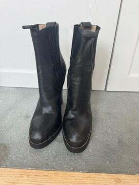 Balenciaga Black Leather Ankle Boots